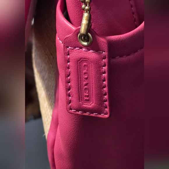 COACH PINK STRAW BAG, Small - Picture 9 of 10